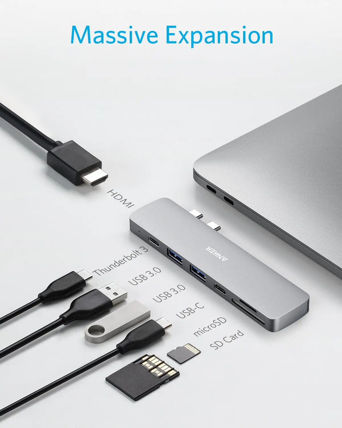 Anker 547 USB-C Hub (7-in-2, for MacBook) Grey